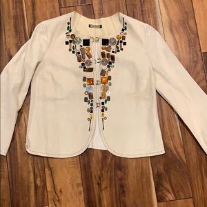 Rozae Nichols suede off white, embellished jacket